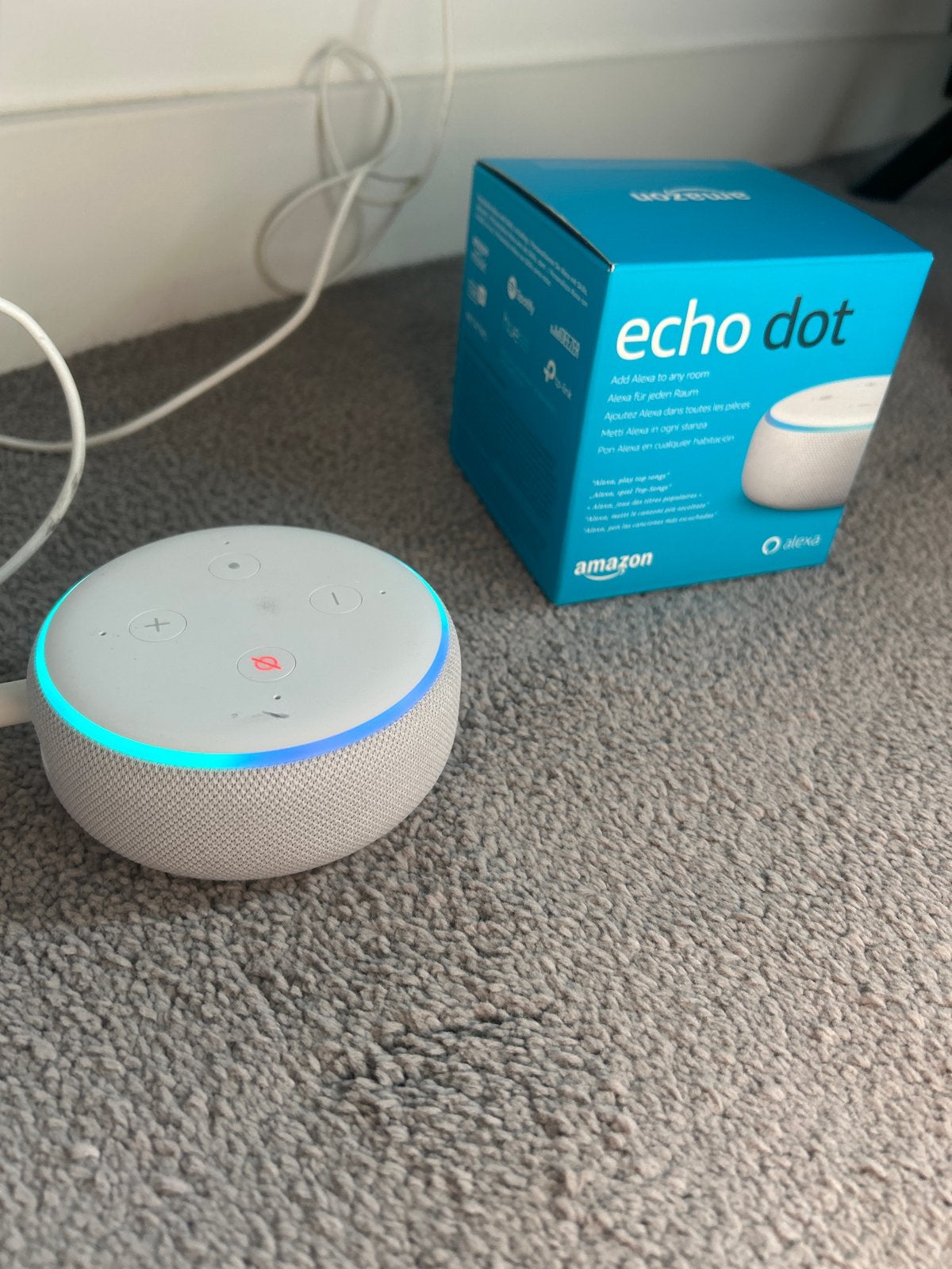 Amazon Echo Dot (3e generatie)- Slimme speaker met Alexa, Overige merken, Slimme speaker, Ophalen of Verzenden, Zo goed als nieuw