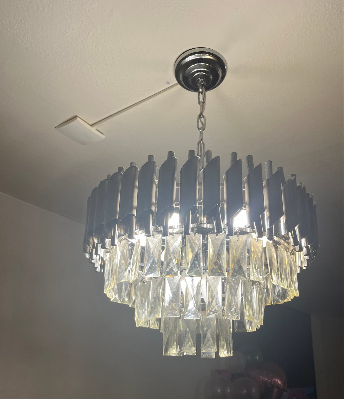 2x Kristallen Hanglampen in nette staat, Ophalen, Zo goed als nieuw, Glas