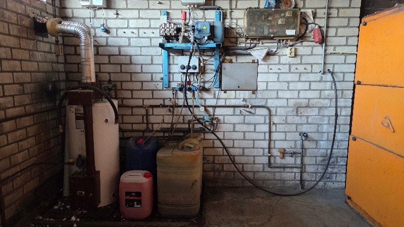 Complete hogedruk Reiniger stationair met schakelkast e.d., Ophalen, Gebruikt
