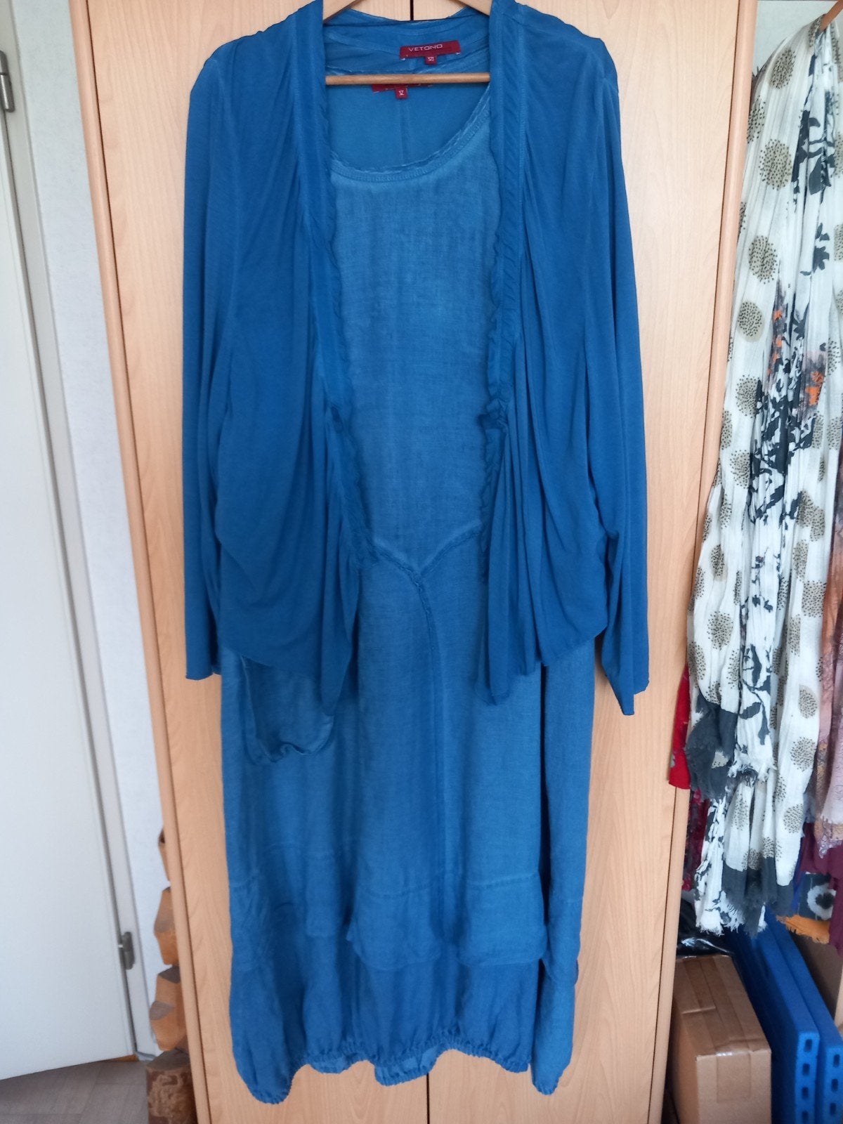 Vetono jurk + vestje maat V enVI, Kleding | Dames, Maat 46/48 (XL) of groter, Vetono, Gedragen, Onder de knie