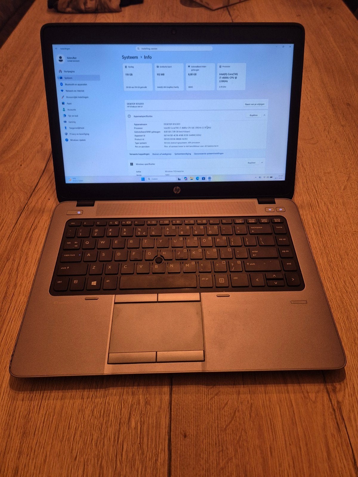 HP EliteBook 840 G1 - i7, 8GB RAM, 128GB SSD, Computers en Software, Windows Laptops, Gebruikt, 2 tot 3 Ghz, Qwerty, 8 GB