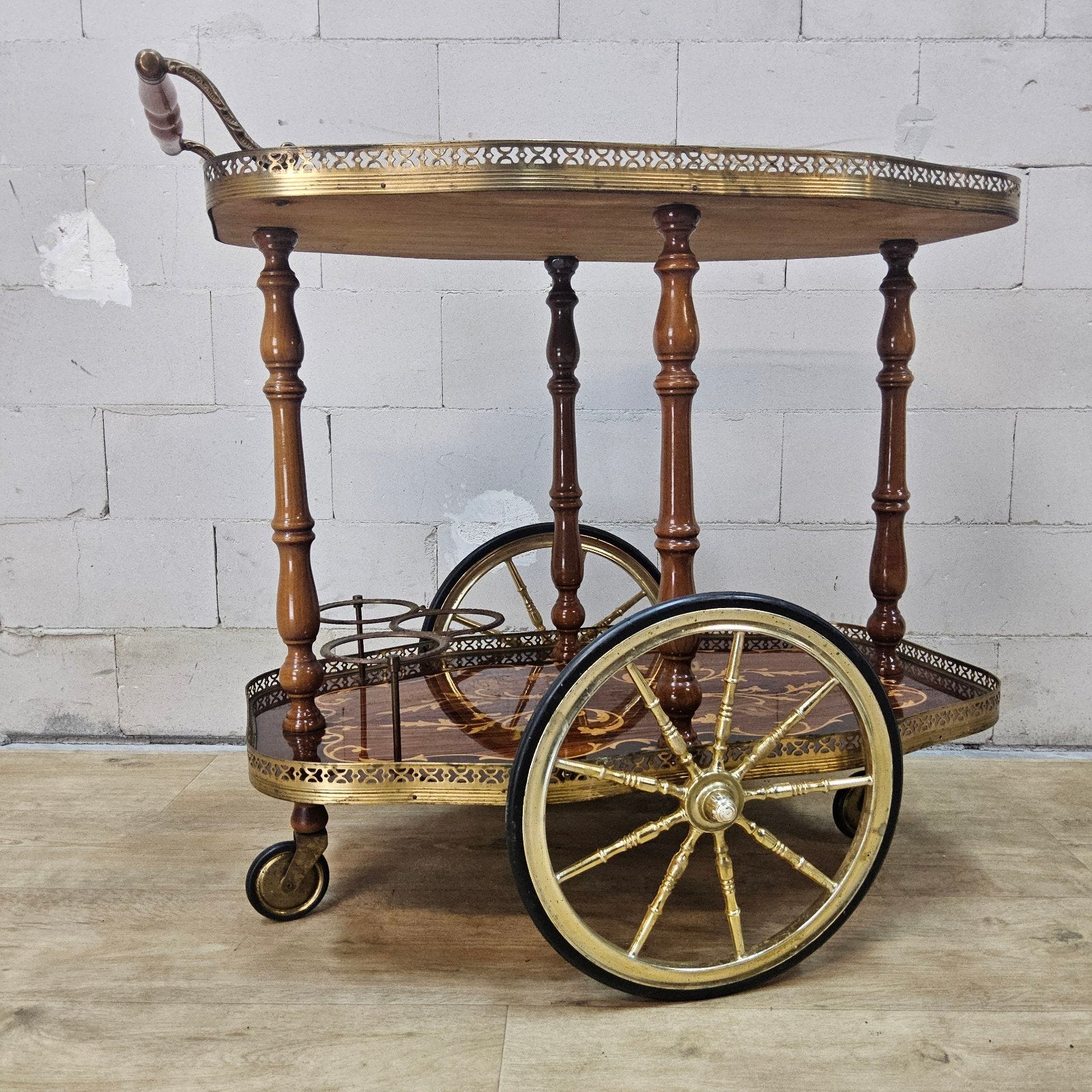 Vintage Italiaanse Serveerwagen / Barwagen / drankwagen, Ophalen of Verzenden