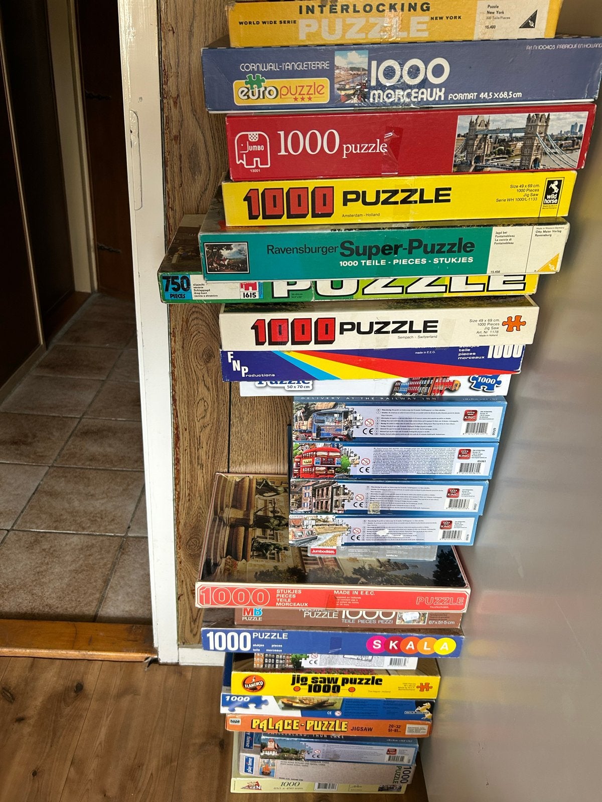 Grote verzameling legpuzzels (25 stuks) in 1 koop, Ophalen, 500 t/m 1500 stukjes, Gebruikt, Legpuzzel