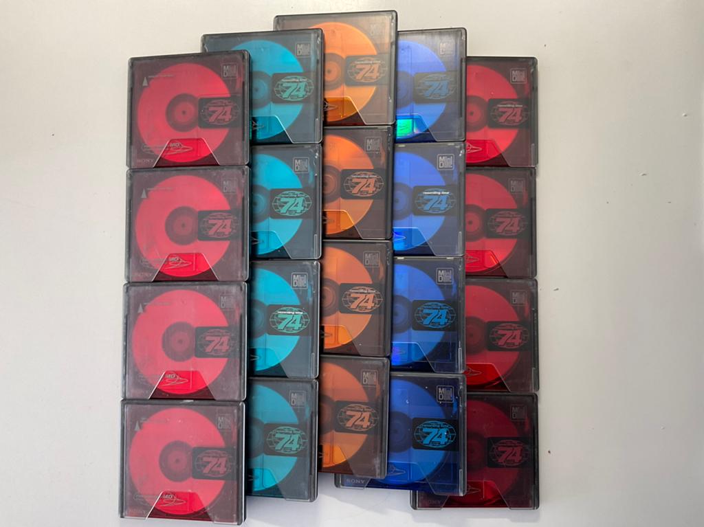 Minidisc’s. SONY COLOR COLECTION. 20x als nieuw. 74 minuten, Ophalen of Verzenden