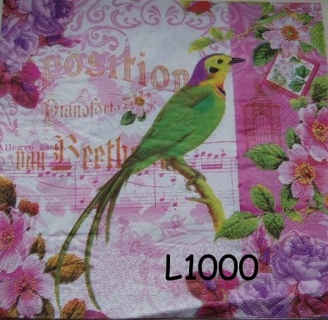 Servetten decoupage/bullet journal - vogel L1000, Verzenden, Nieuw
