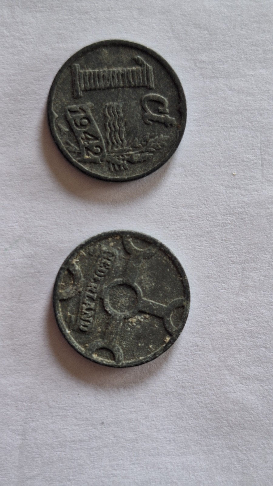 Nederland 10 cent 1942 Zink, Ophalen, Koningin Wilhelmina, 10 cent, Losse munt