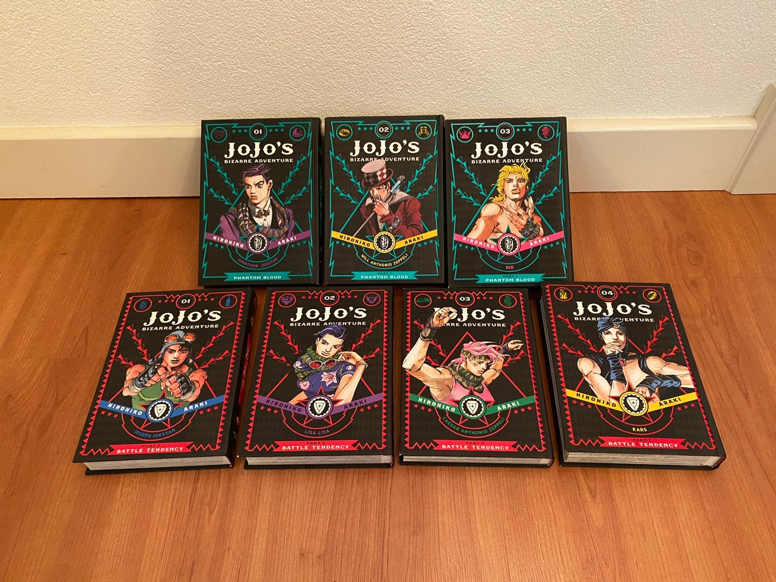 JoJo's Bizarre Adventure Manga Deel 1-7 (Engels), Complete serie of reeks, Ophalen, Zo goed als nieuw