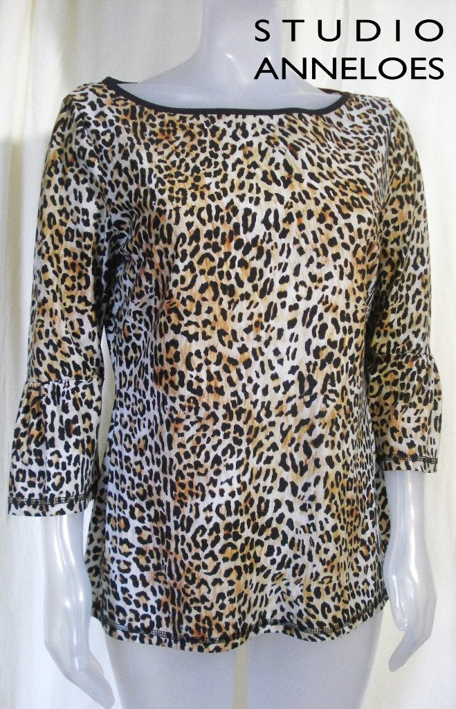 STUDIO ANNELOES 🍂dierenprint top bell sleeve mt S, Studio Anneloes, Zo goed als nieuw, Lange mouw, Maat 36 (S)