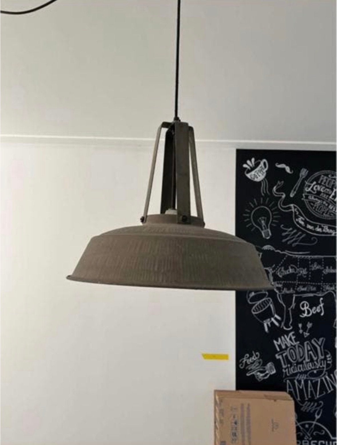 HK-Living industriële hanglamp, Ophalen of Verzenden, Gebruikt, Metaal, E27 (groot)