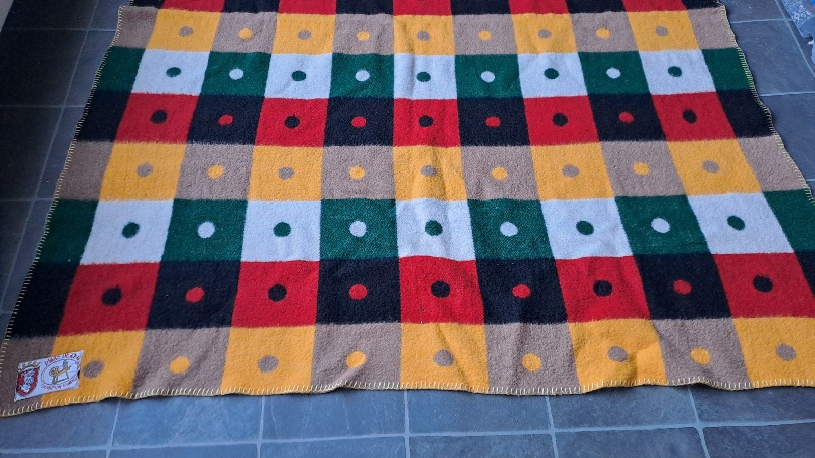 Vintage Didas deken - Kleurrijke wollen deken, Ophalen of Verzenden