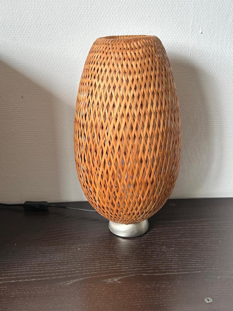 Twee rieten rotan lampen van IKEA BOJA, Ophalen of Verzenden, Zo goed als nieuw, Overige materialen, Minder dan 50 cm