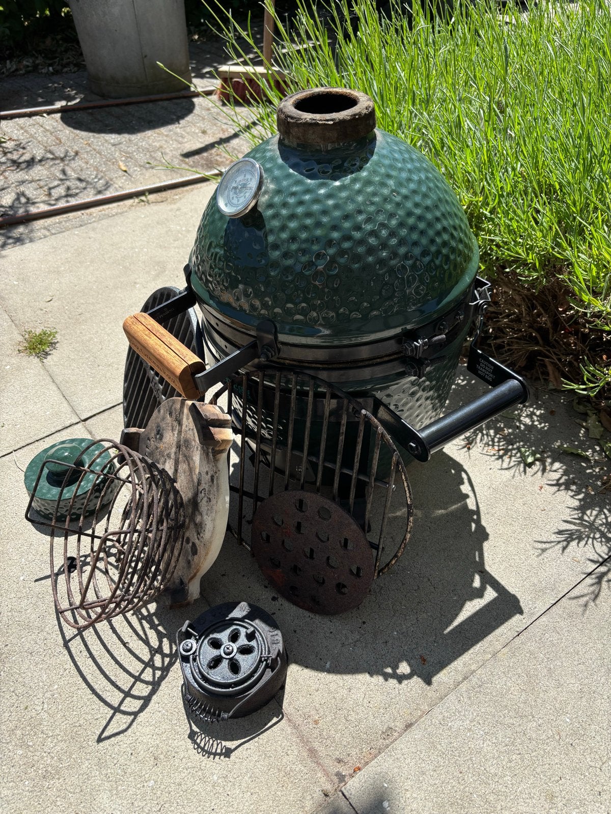 Big Green Egg mini Kamado BBQ met accessoires, Ophalen, Gebruikt