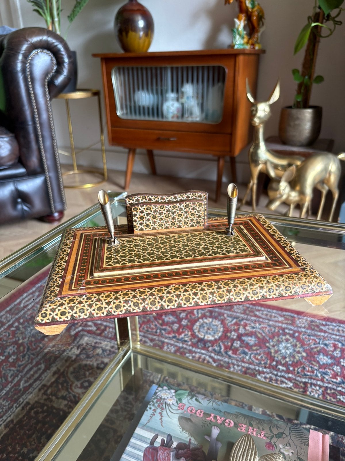vintage Perzische Khatam Kari bureauset, Antiek en Kunst, Antiek | Kantoor en Zakelijk, Ophalen of Verzenden