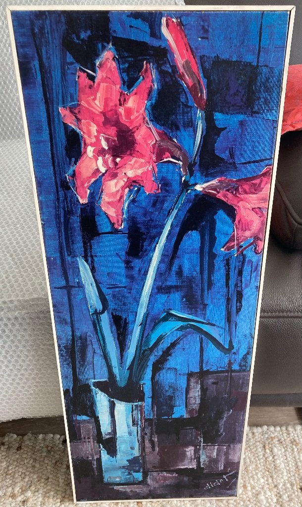 Vintage Amaryllis print - jaren 60, Ophalen, 81 cm, Gebruikt, 31 cm