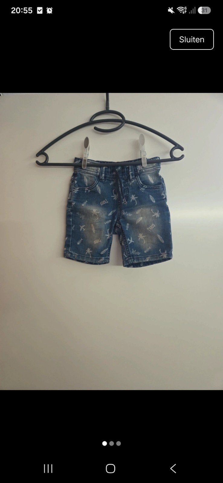 Leuke spijkerbroek/korte broek van de Wibra, maat 92, Kinderen en Baby's, Broek, Gebruikt, Verzenden, Jongen of Meisje