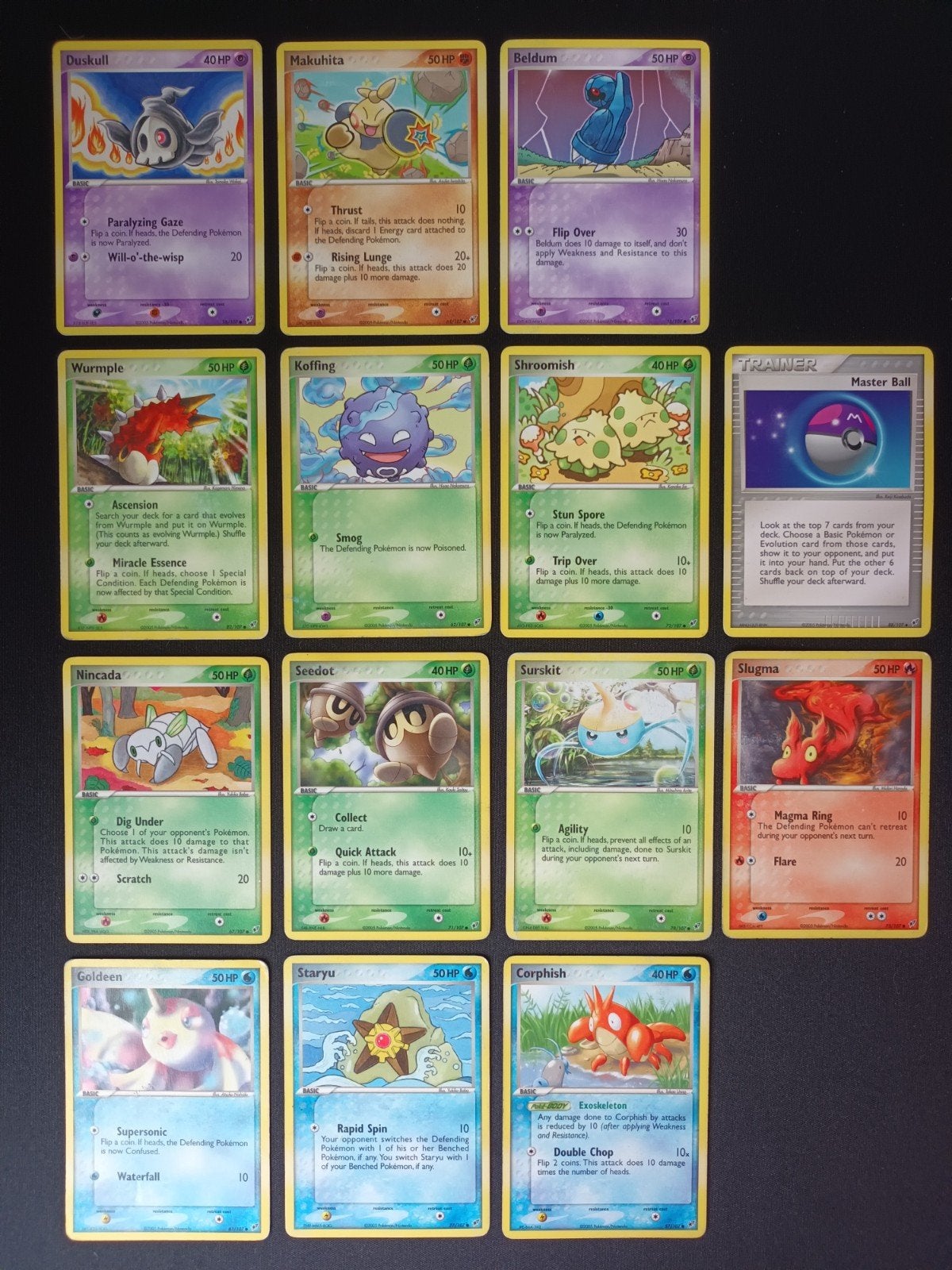 Unieke Set van 14 Vintage Pokémon-kaarten - EX Deoxys (2005), Ophalen of Verzenden, Gebruikt, Meerdere kaarten