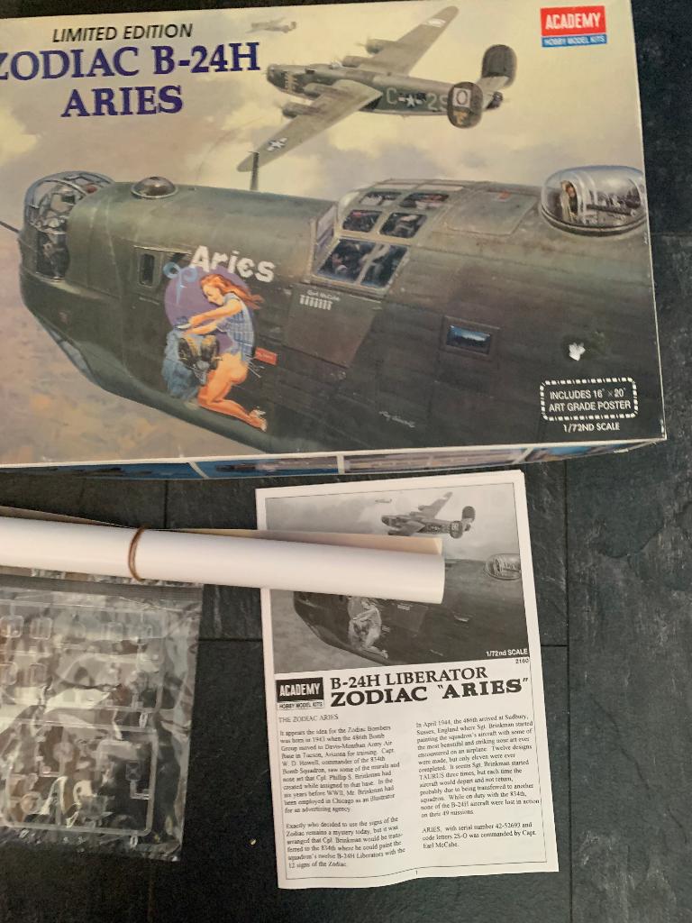 1/72 B-24H Liberator zodiac Aries met poster, Overige merken, 1:72 tot 1:144, Nieuw, Ophalen of Verzenden