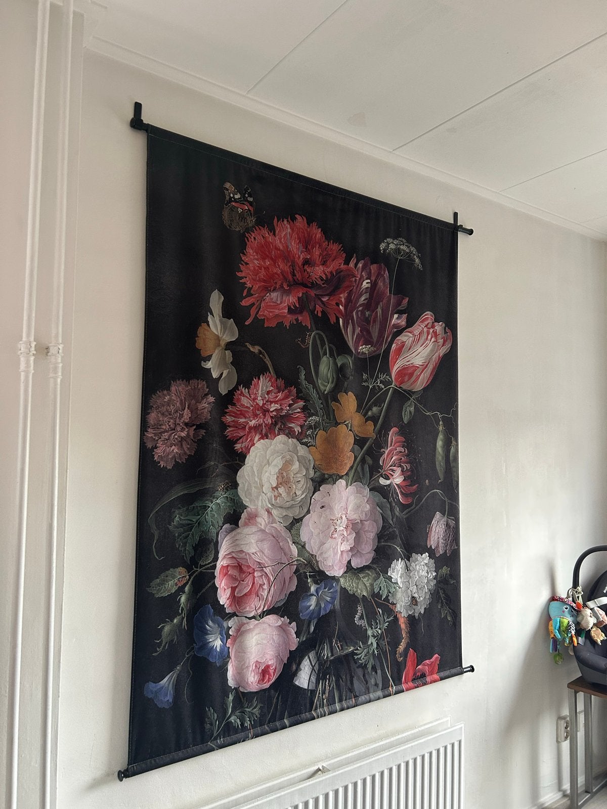 Prachtig Wandkleed met Bloemenprint, Ophalen, Meerkleurig, Klassiek, Zo goed als nieuw