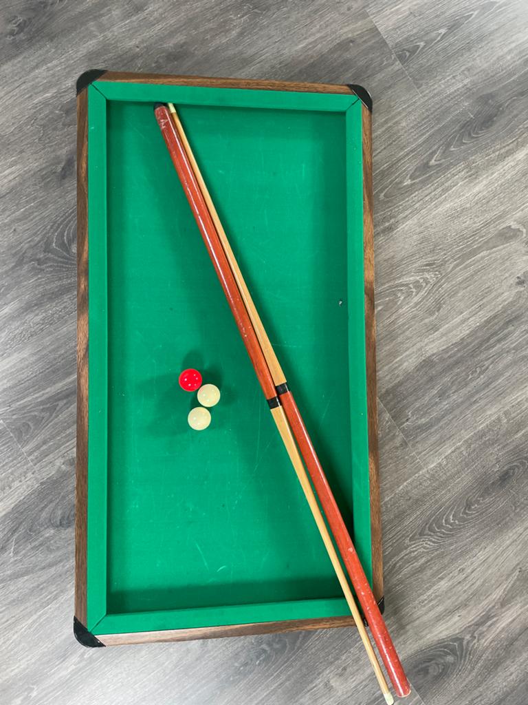 Compacte Snookertafel met Keus en Ballen, Sport en Fitness, Ophalen, Gebruikt, Snookertafel