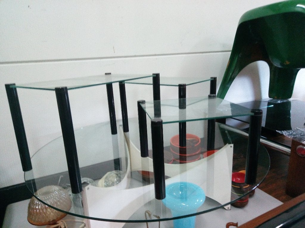 Mimiset zwart kunststof glas retro jaren 70 design vintage, Huis en Inrichting, Gebruikt, ?, Kunststof, ?