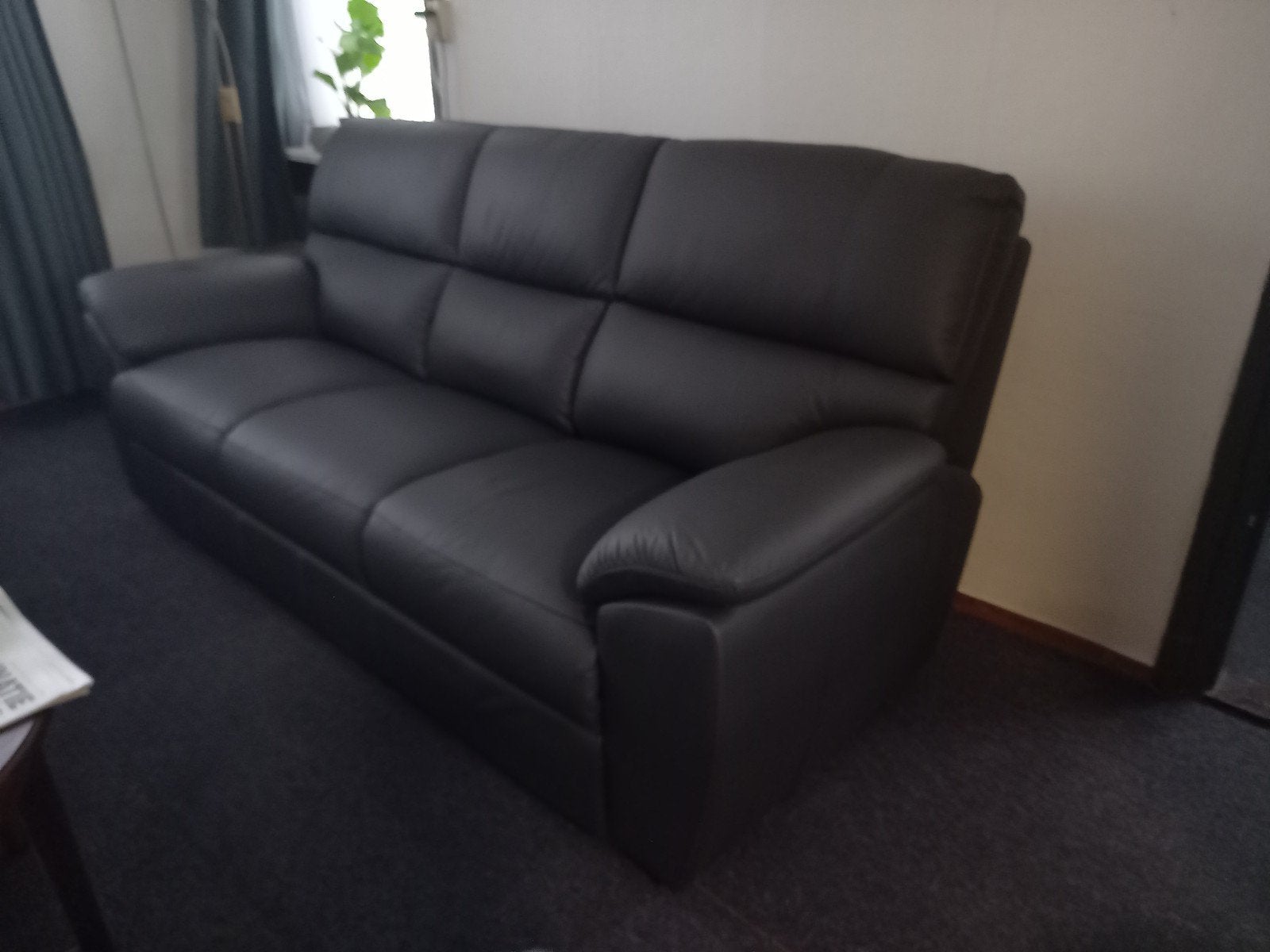Nieuw Leren Bankstel - Comfortabel en Stijlvol, Huis en Inrichting, Ophalen, Modern, 200 tot 250 cm, Driepersoons