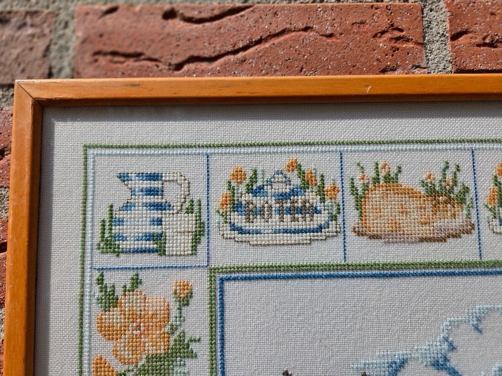geborduurd schilderij koe boter en melk, Huis en Inrichting, Ophalen of Verzenden, 'T Olde Gre-j, Info@toldegrej.nl, Endepoelstraat 20f Didam