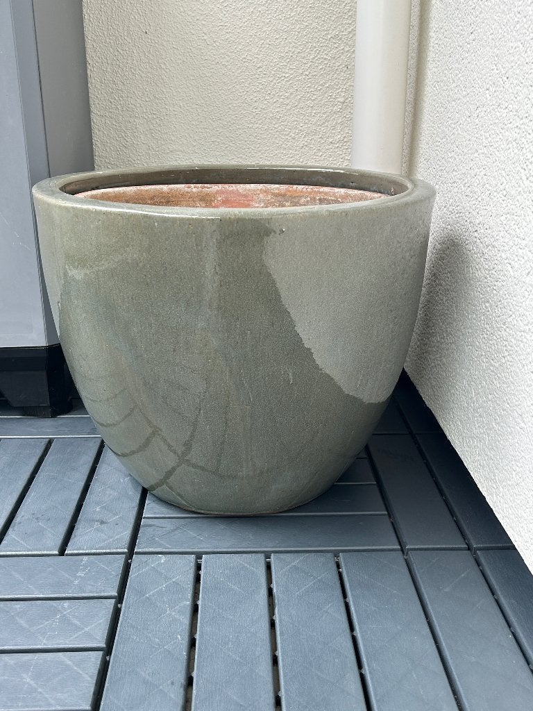 Grote geglazuurde bloempot 47 cm, Tuin en Terras, Ophalen, Gebruikt, 40 cm of meer, Rond