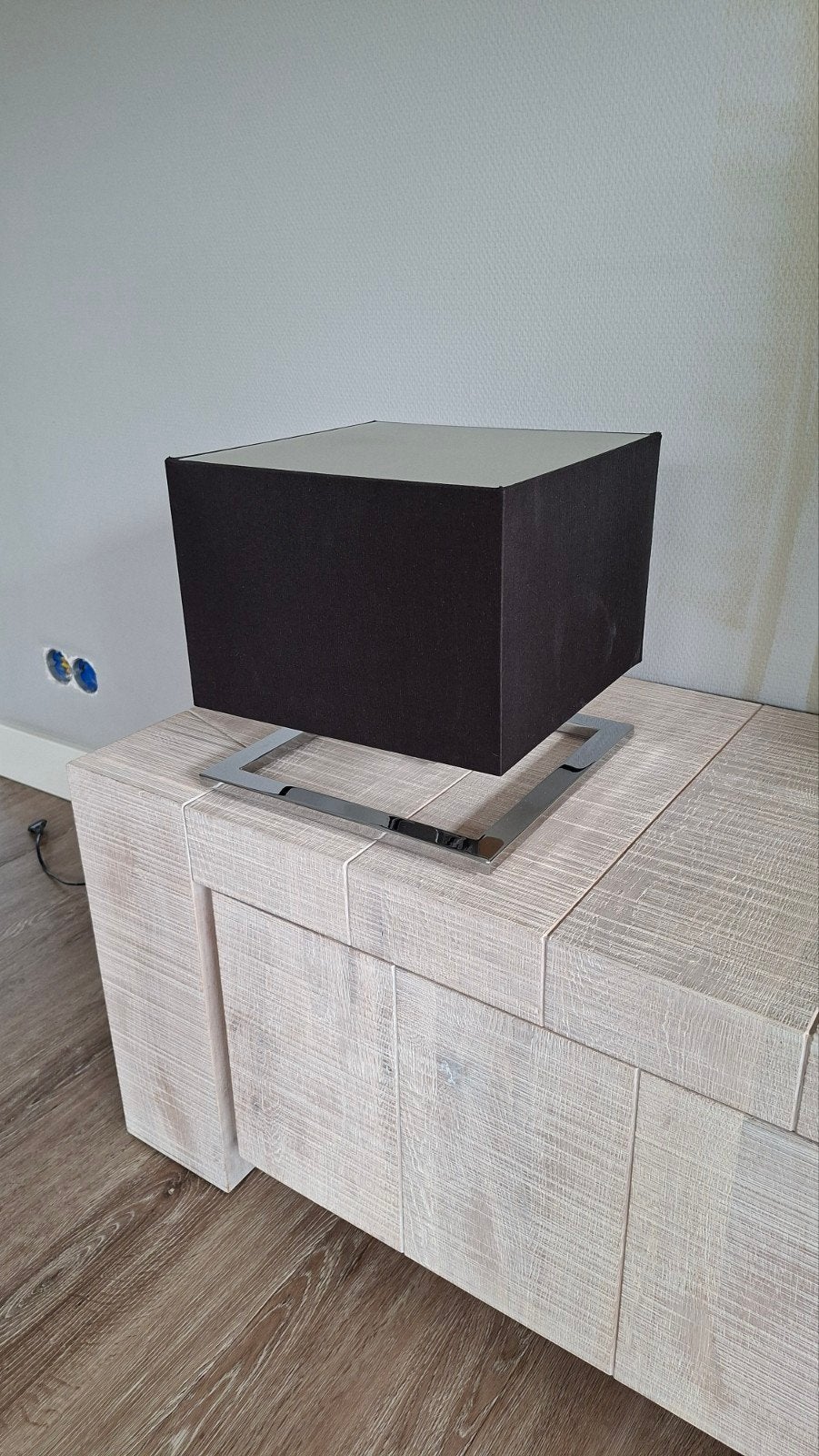 Lirio by Philips Tafellamp met zwarte kap en glasplaat, Ophalen of Verzenden, Gebruikt, Metaal