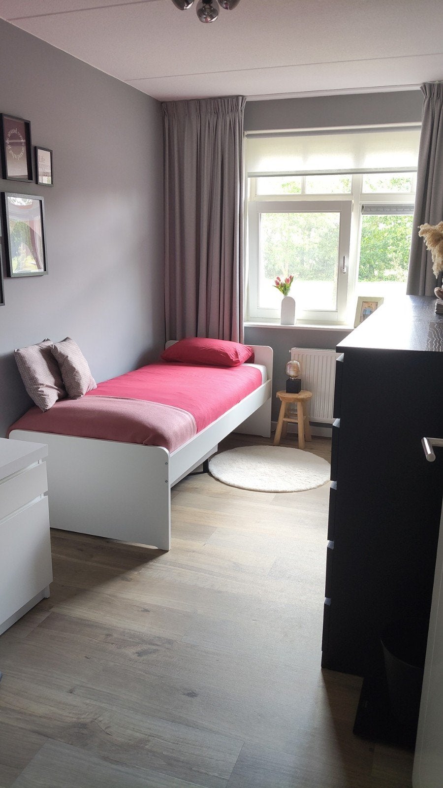IKEA Släkt bedframe wit 90x200 cm met lattenbodem, Huis en Inrichting, Ophalen, 90 cm, Eenpersoons, Wit
