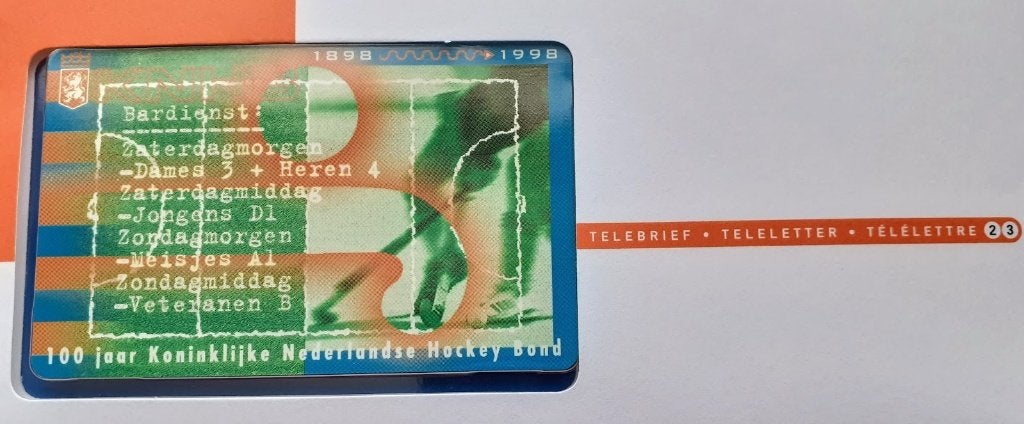 Telebrief 23 100 jaar Kon.Nederlandse Hockey Bond - 1999, Verzamelen, Telefoonkaarten, Verzenden, Nederland