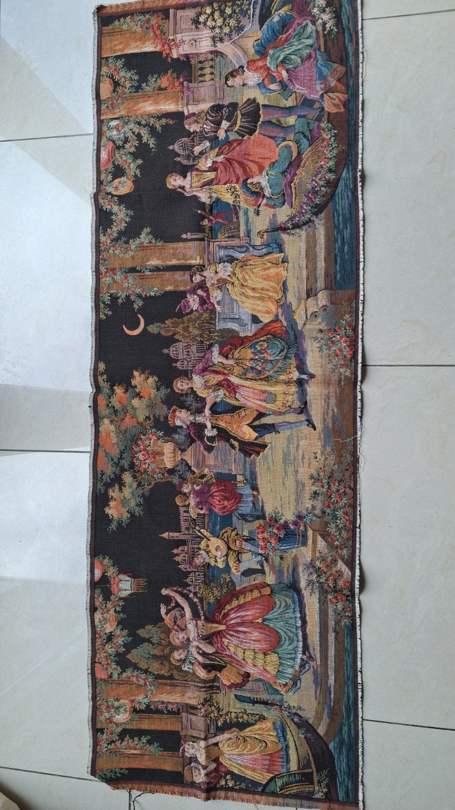 Gobelin wandkleed 143x49 cm - Klassiek tafereel, Huis en Inrichting, Gebruikt, Meerkleurig, Klassiek, Ophalen of Verzenden