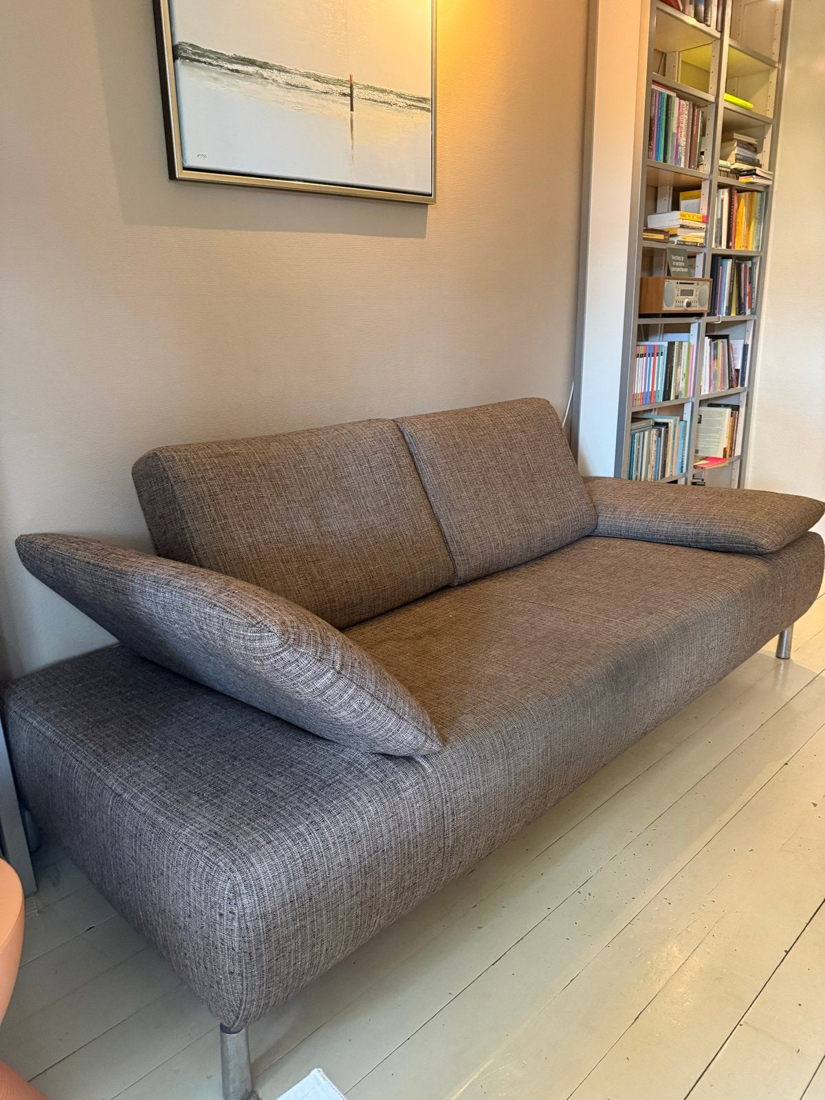 Comfortabele rechte bank - 214x94x82 cm, Ophalen, Gebruikt, Driepersoons, 75 tot 100 cm