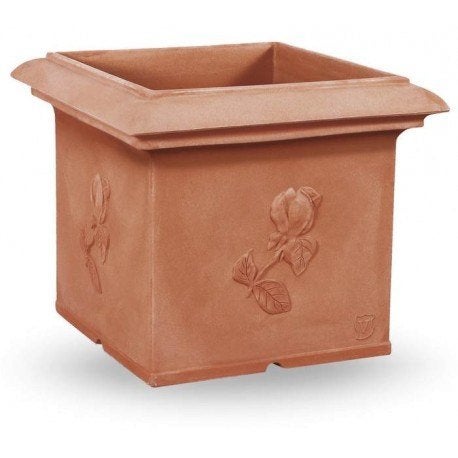 kunststof Plantenbak bloemenbak bloempot terracotta-look, 25 tot 40 cm, Kunststof, Vierkant, Nieuw