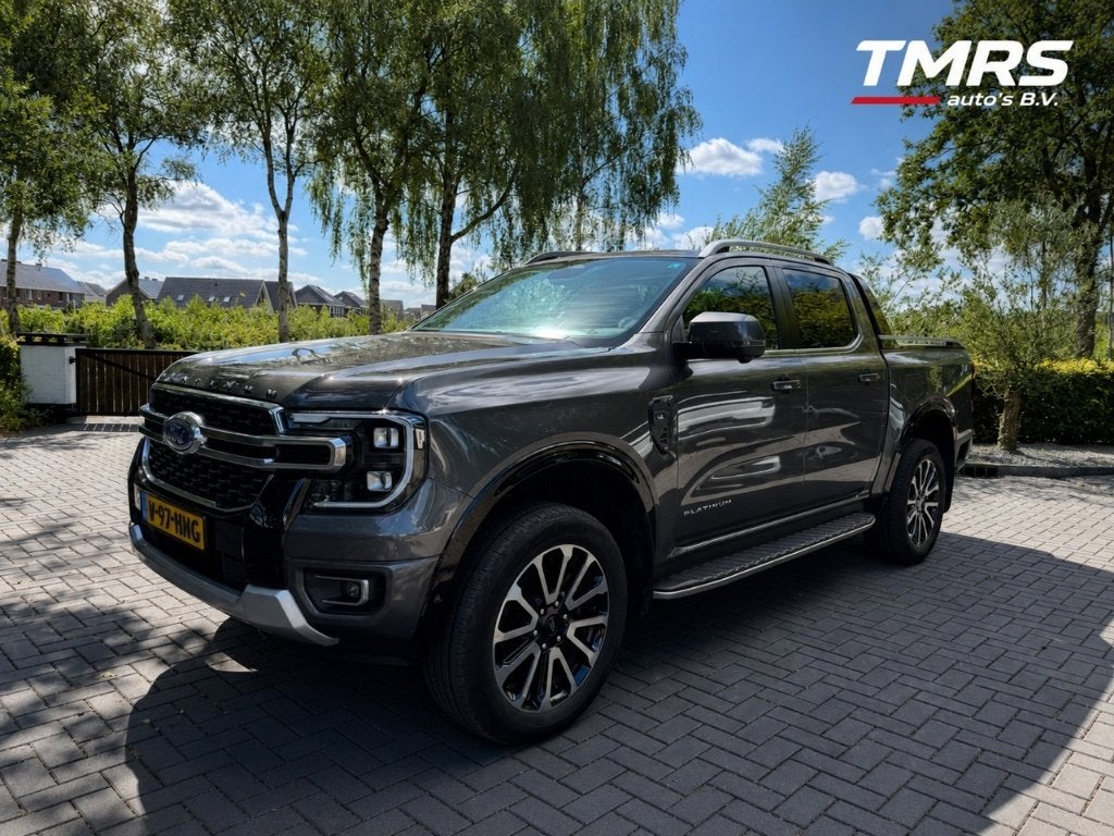 Ford Ranger Platinum 3.0 V6 e-4WD Dubbelcabine Grijs kenteke, Auto's, Bestelauto's, Automaat, Dealer onderhouden, 2993 cc, Bedrijf