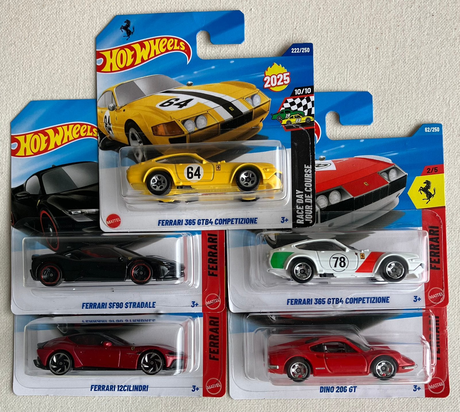 Hot Wheels SET Ferrari van 5 modellen SETPRIJS, Ophalen of Verzenden, Nieuw, Auto
