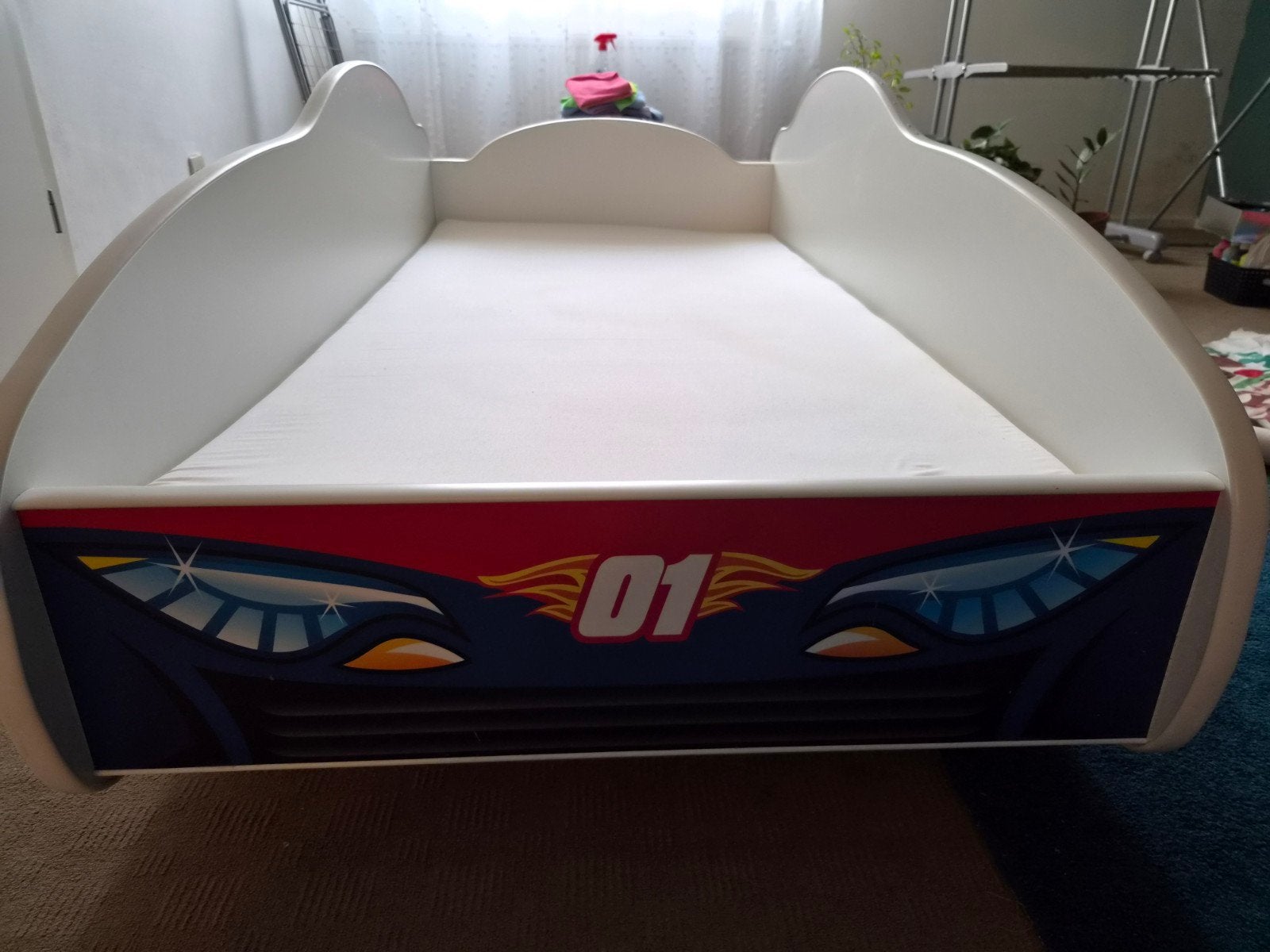 Kinderbed Auto - Raceauto Thema Eenpersoonsbed, Ophalen, Gebruikt, Eenpersoons, Blauw