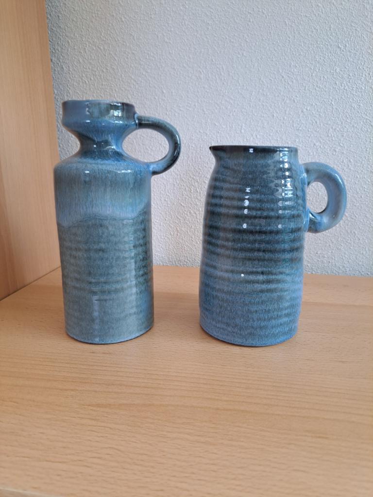 Twee leuke kleine blauwe vaasjes, Huis en Inrichting, Ophalen of Verzenden, Blauw