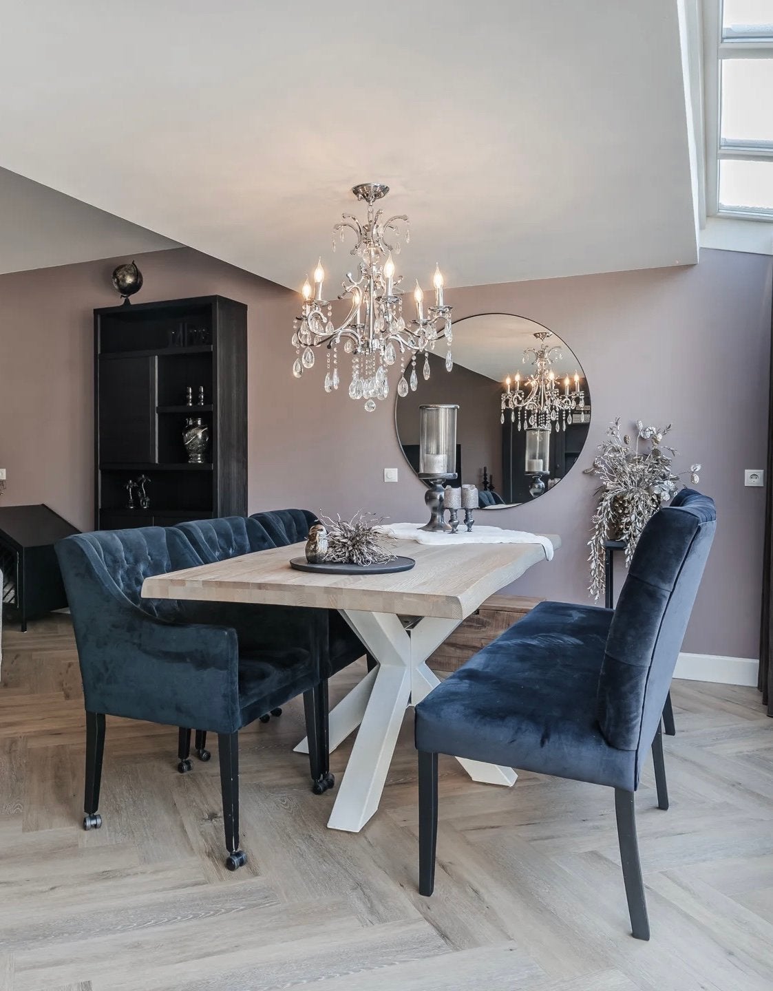 Complete eetkamerset: eettafel, stoelen en eetkamer bank, Huis en Inrichting, Ophalen, Zo goed als nieuw, Minder dan 4 stoelen