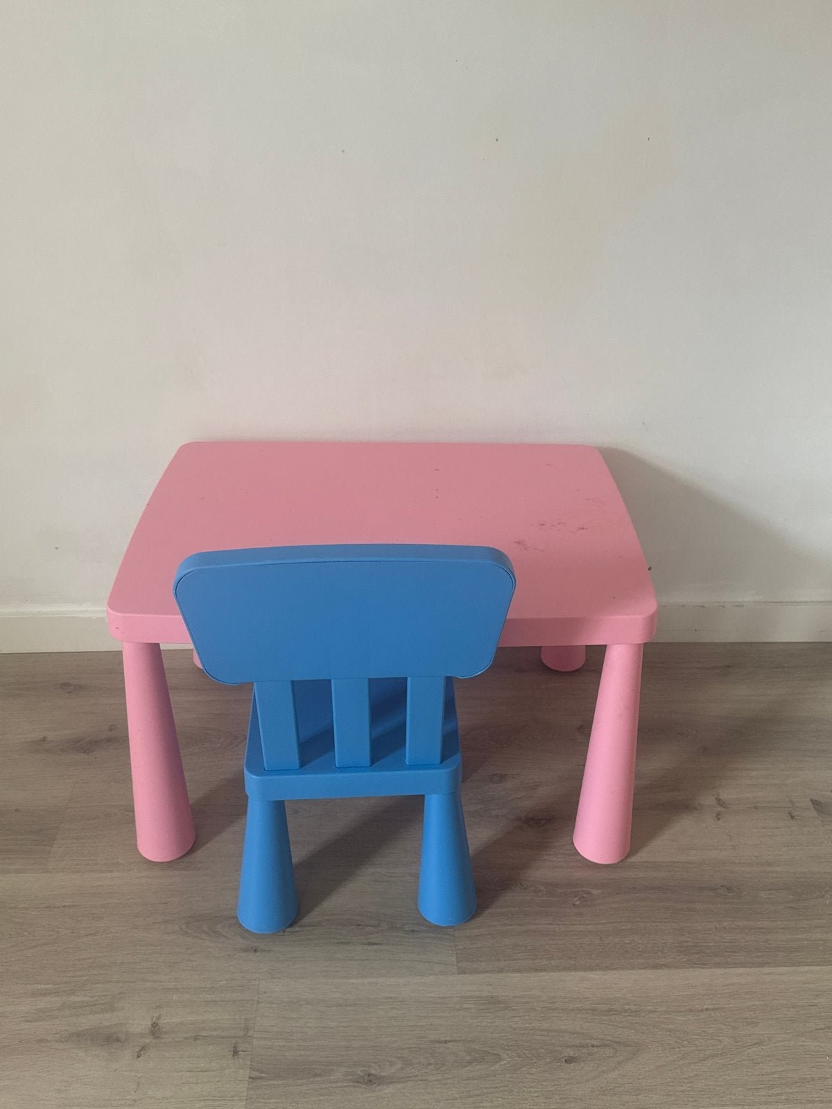 IKEA LÄTT kindertafel en stoel (roze/blauw), Ophalen, Gebruikt, Tafel(s) en Stoel(en)