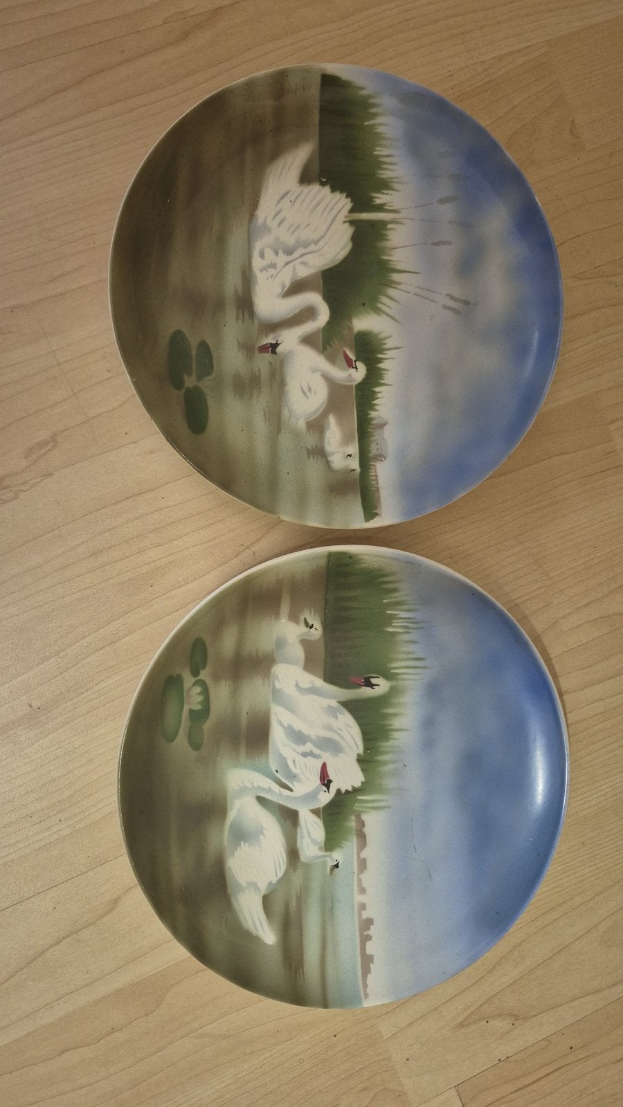 Set van 2 vintage zwanenborden - decoratief, Antiek en Kunst, Ophalen of Verzenden