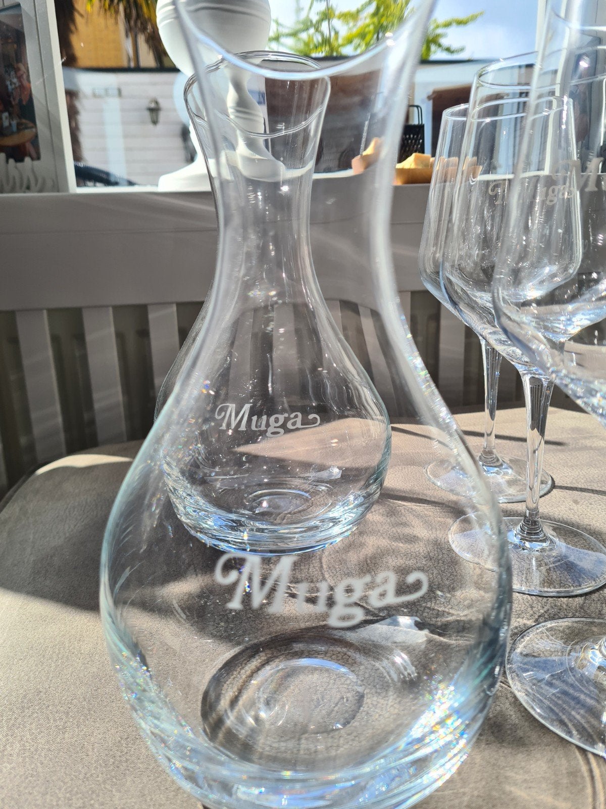 Muga Rioja 2x Karaf met 5 glazen, Verzamelen, Ophalen, Zo goed als nieuw, Overige typen