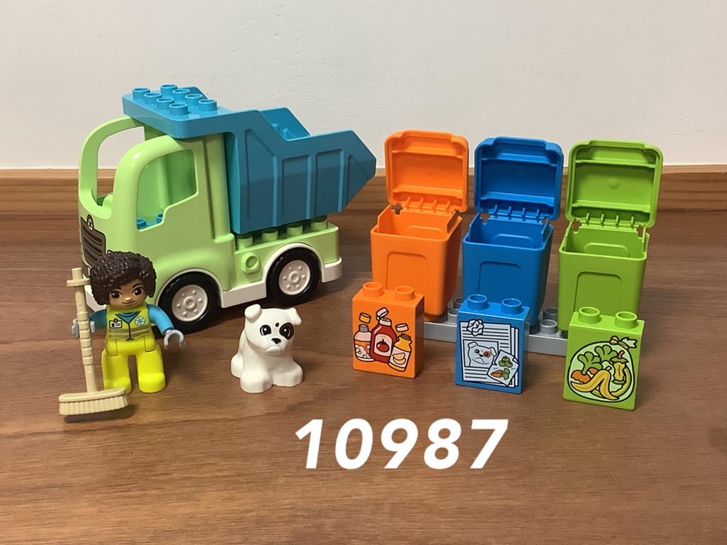Duplo vuilniswagen 10987 (compleet) 1, Ophalen of Verzenden, Zo goed als nieuw, Complete set, Duplo