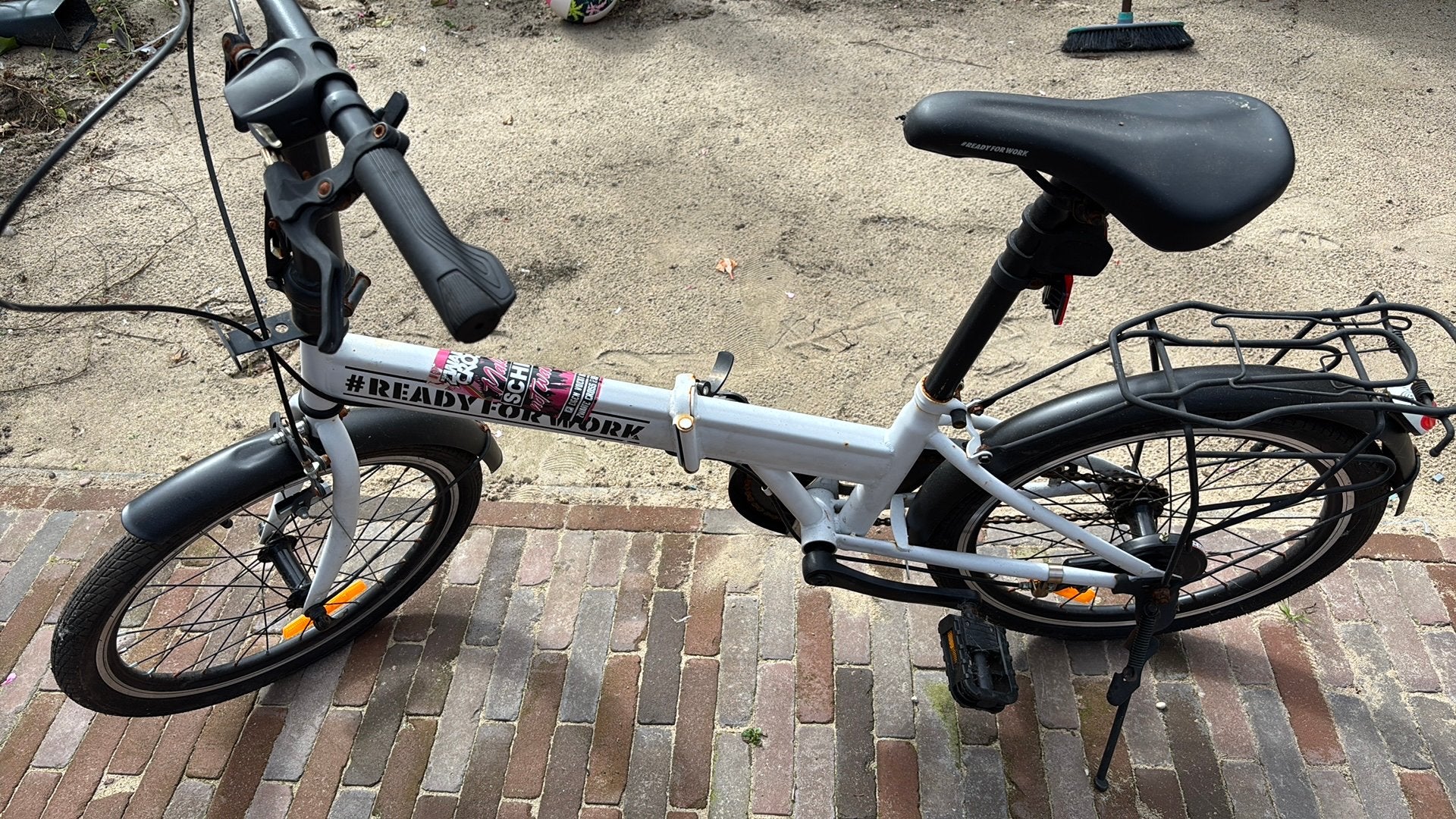 Vouwfiets, Ophalen, Gebruikt, Deels opvouwbaar