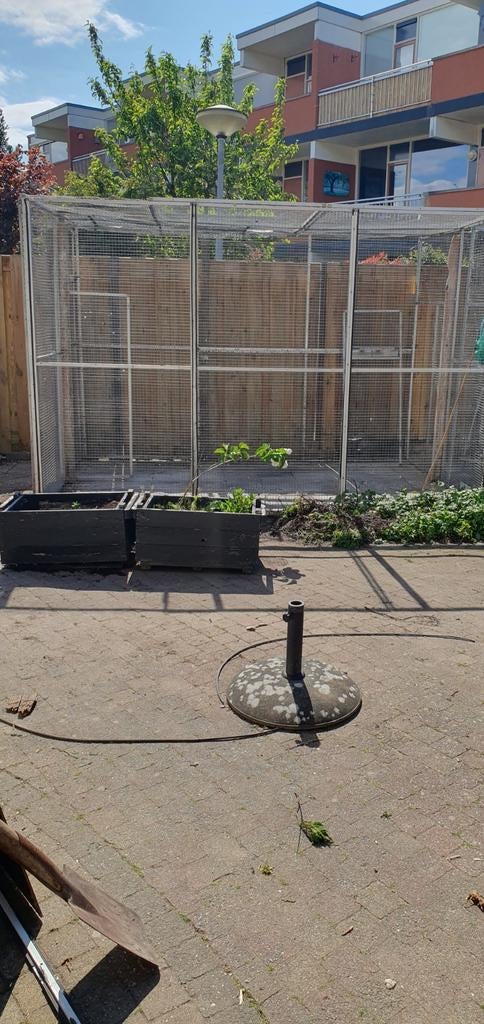 Voliere aluminium teab 3x2x2, Dieren en Toebehoren, Vogels | Hokken en Kooien, Ophalen, Gebruikt, Aluminium, Volière