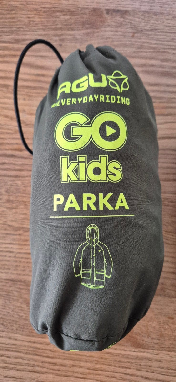 AGU go kids parka regenjas groen 158/164, Ophalen, Zo goed als nieuw