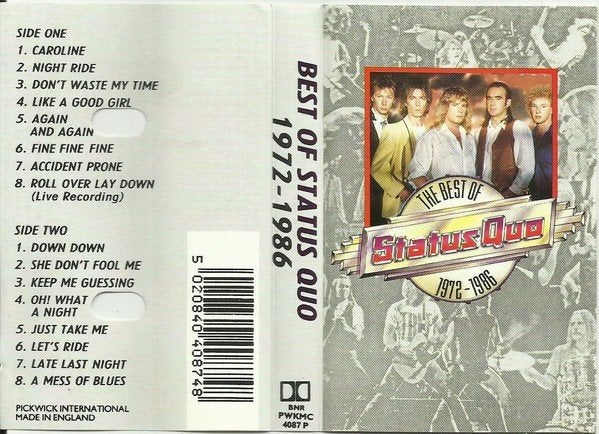 Status Quo - Best of Status Quo 1972-1986 Cassette  Nieuw, Cd's en Dvd's, 1 bandje, Ophalen of Verzenden, Origineel, Nieuw in verpakking