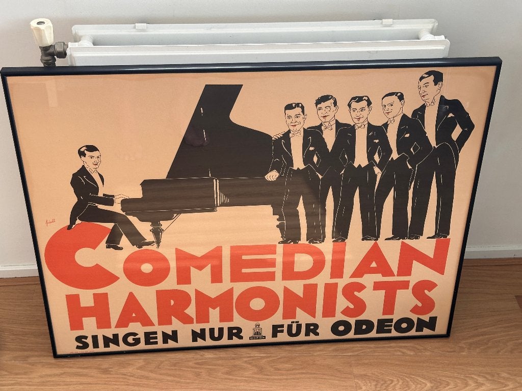 Poster van de Comedian Harmonists, Ophalen, Met lijst, Rechthoekig Liggend, Zo goed als nieuw