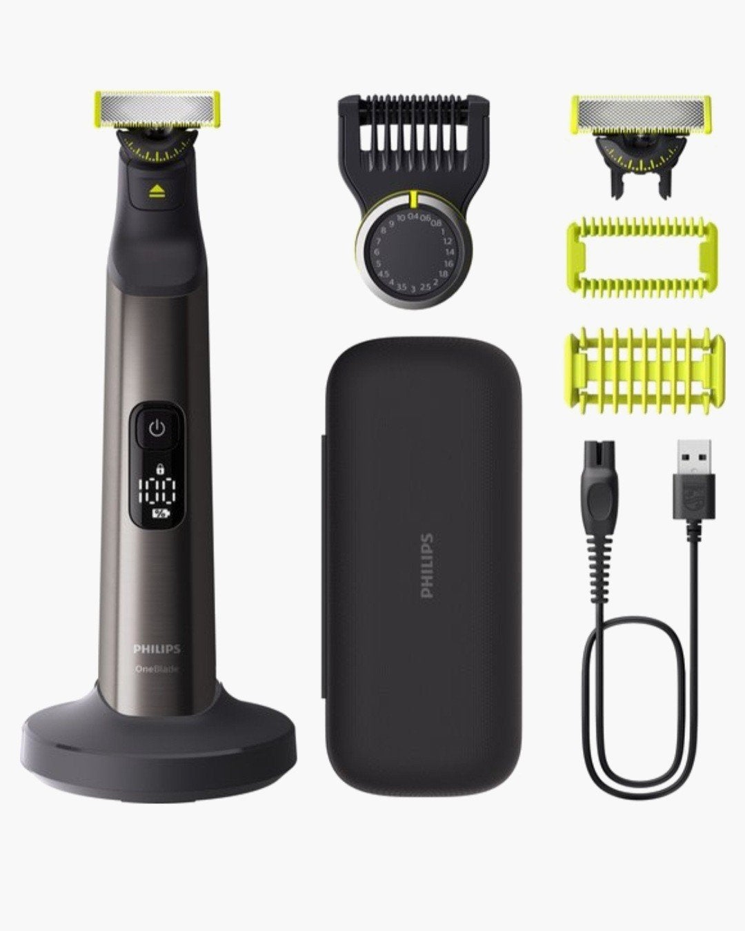 Philips OneBlade Pro 360 met accessoires en 3 mesjes, Ophalen of Verzenden