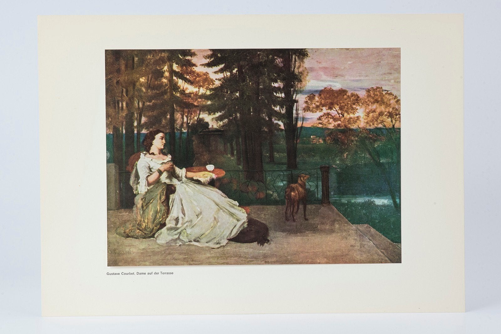 Gustave Courbet - Dame op het terras (reproductie), Portret of Personen, Ophalen of Verzenden, Klassiek, Print