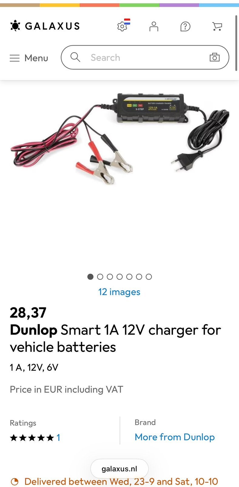 Dunlop Druppellader 6V/12V 1A Acculader t.w.v 28€, Auto-onderdelen, Gebruikt, Universele onderdelen